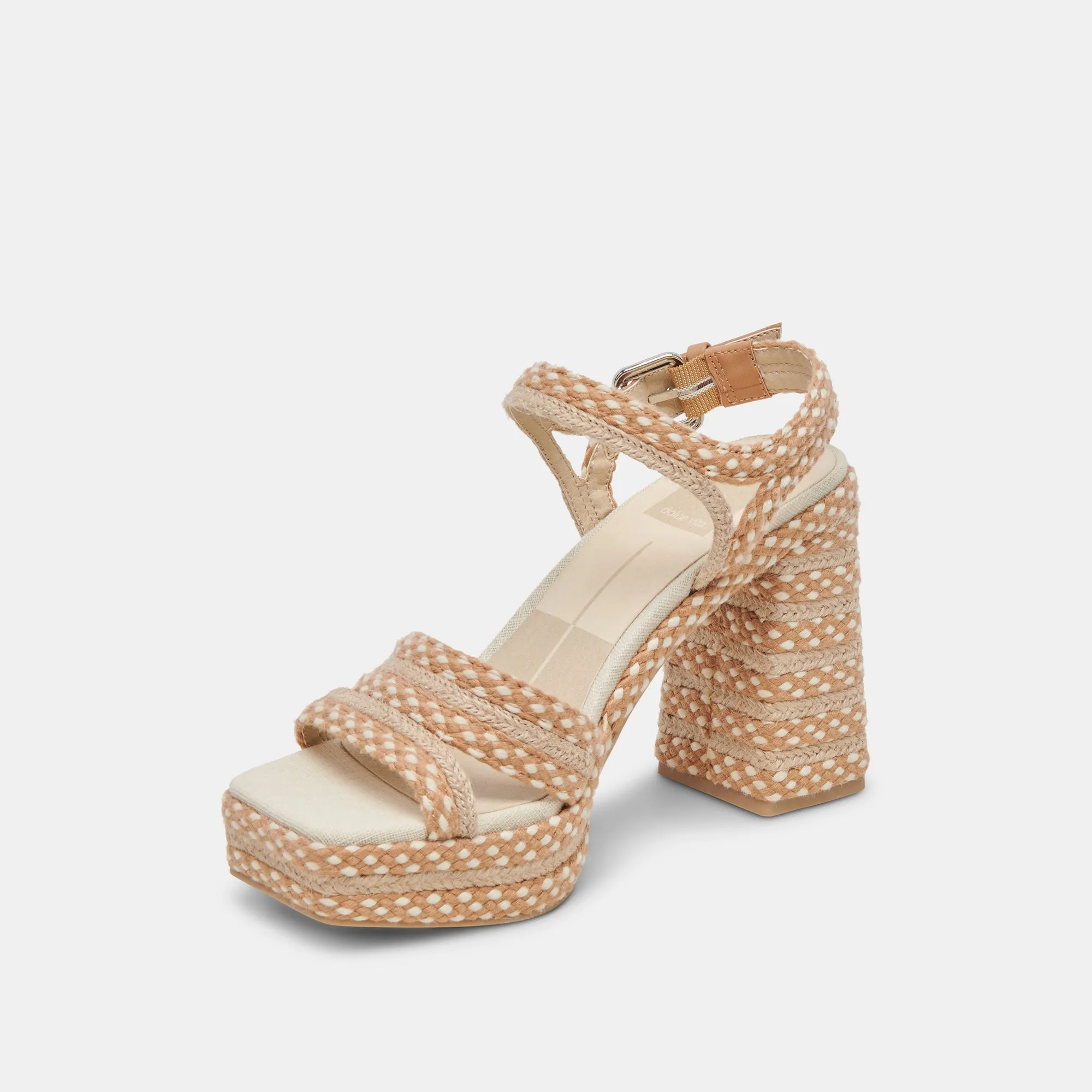 ARNELA HEELS NATURAL MULTI WOVEN