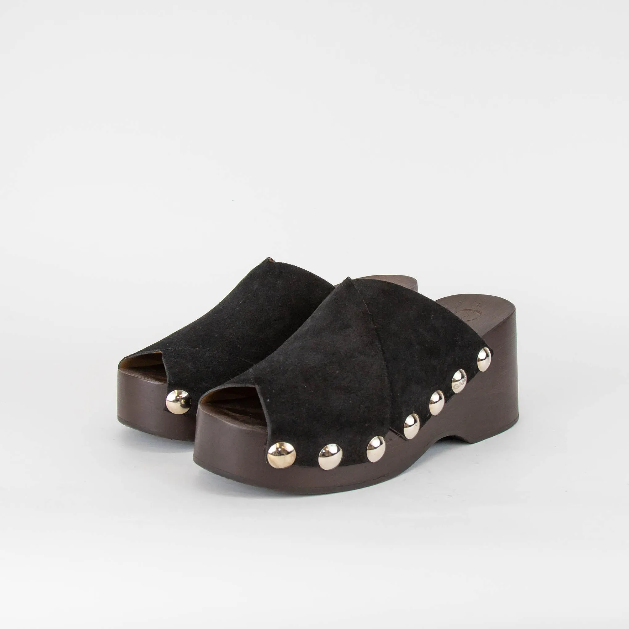 Ganni Black Studded Mules