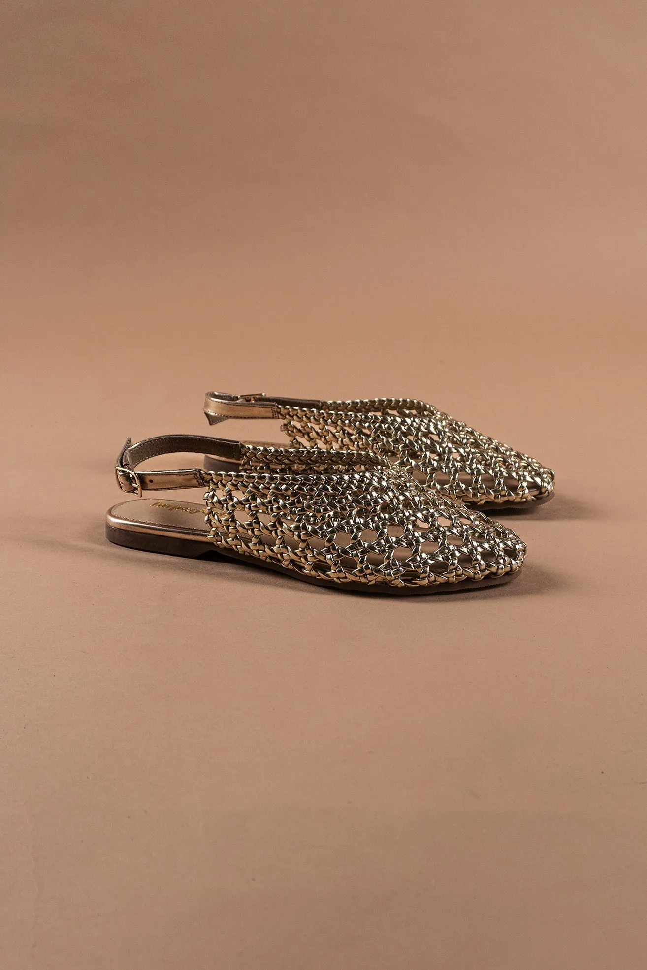 Gold Woven Sandals