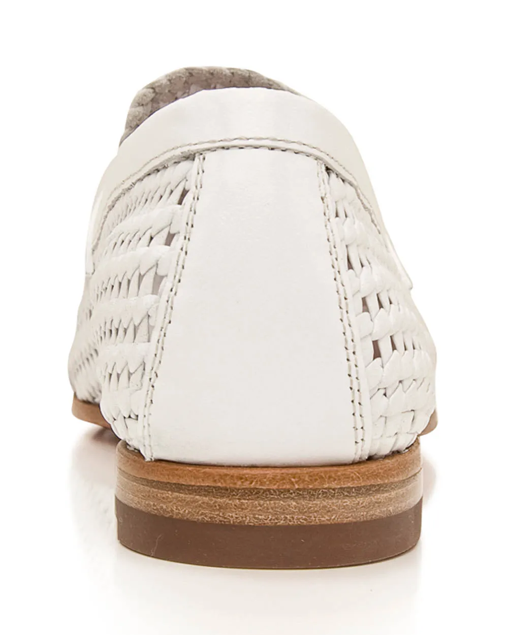 Nicole Woven Leather Loafer in White