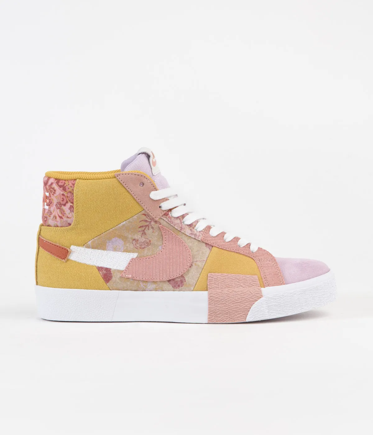 Nike SB Blazer Mid Premium Shoes - Sanded Gold / White - Burnt Sunrise