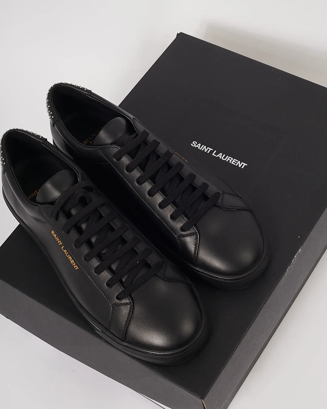 Saint Laurent Black Studded Andy Sneakers - 42